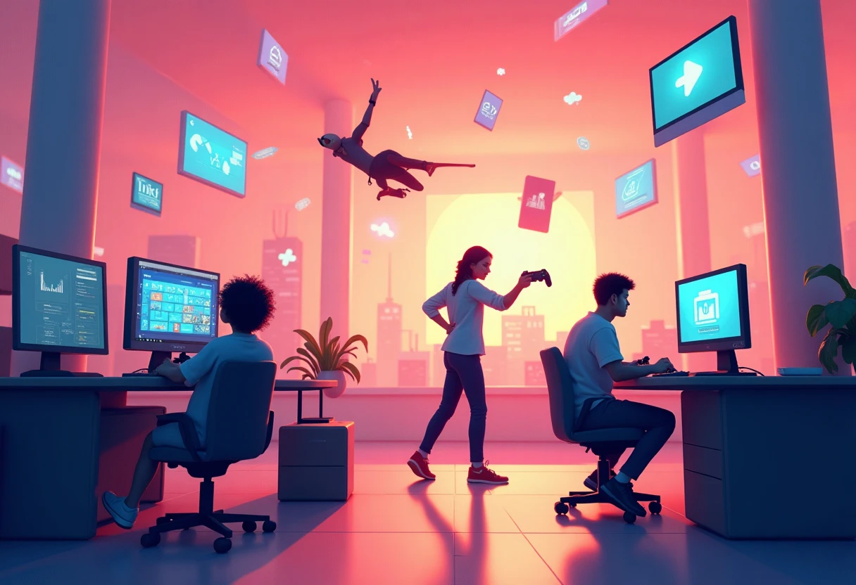Educational mobile games illustration